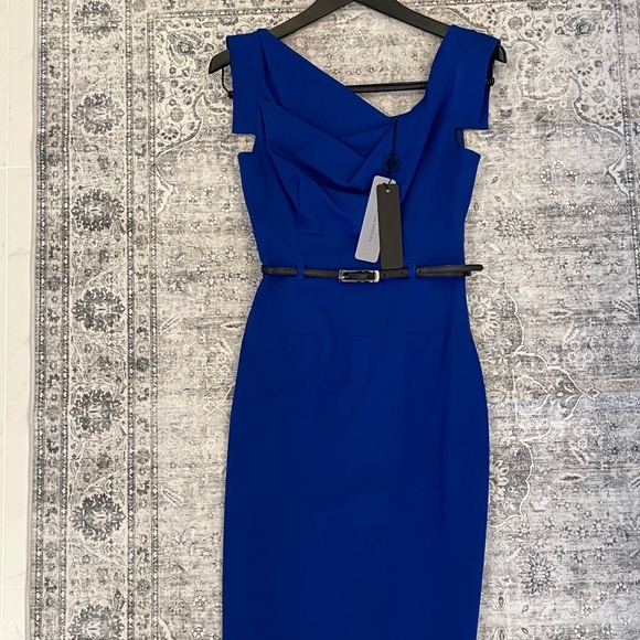 Fitted, Black Halo Jackie O Dress, Bright Royal Blue, BranNew with Tags Attached - Picture 8 of 10